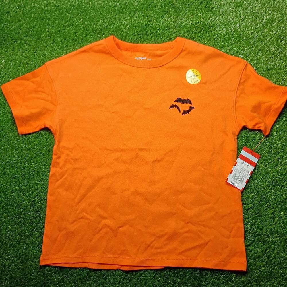 Adorable Cat & Jack Toddler Unisex Orange Halloween T-Shirt 6/7 NWT